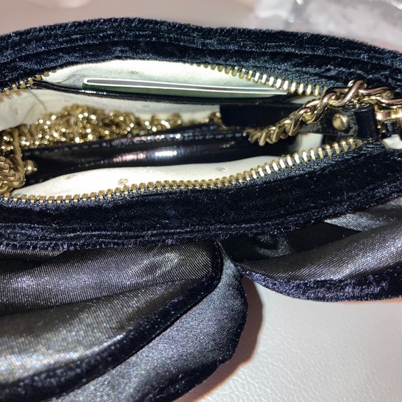 Kate Spade Deluxe Plush Skipper Black Velvet Chain Crossbody Bag - Picture 10 of 14